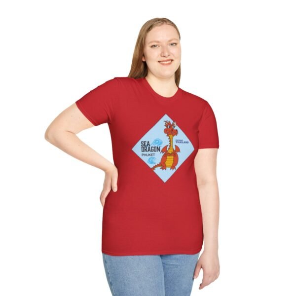 The Sea Dragon at Phuket | Unisex Softstyle Black Print on Light T-Shirt - Image 77