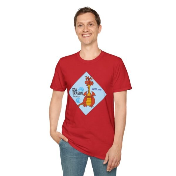 The Sea Dragon at Phuket | Unisex Softstyle Black Print on Light T-Shirt - Image 79