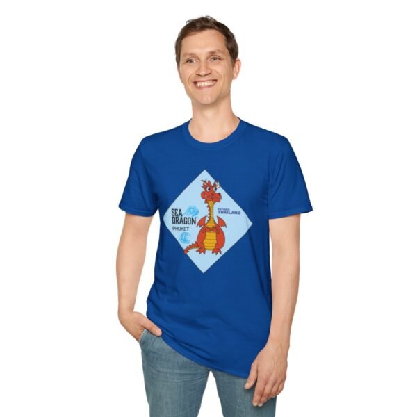 The Sea Dragon at Phuket | Unisex Softstyle Black Print on Light T-Shirt - Image 67