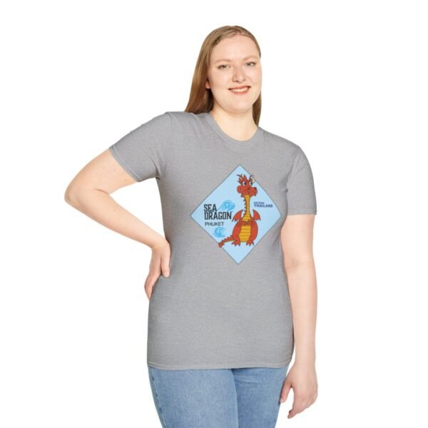 The Sea Dragon at Phuket | Unisex Softstyle Black Print on Light T-Shirt - Image 41