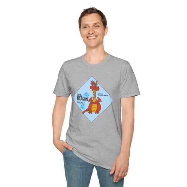 The Sea Dragon at Phuket | Unisex Softstyle Black Print on Light T-Shirt - Image 43