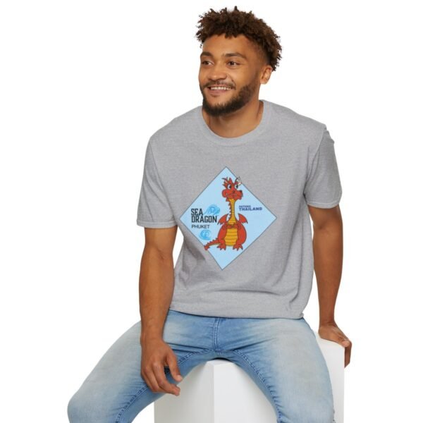 The Sea Dragon at Phuket | Unisex Softstyle Black Print on Light T-Shirt - Image 48