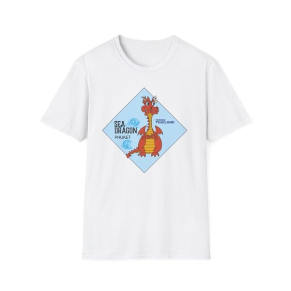 The Sea Dragon at Phuket | Unisex Softstyle Black Print on Light T-Shirt - Image 13