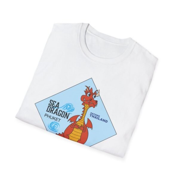 The Sea Dragon at Phuket | Unisex Softstyle Black Print on Light T-Shirt - Image 16