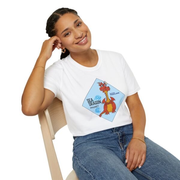 The Sea Dragon at Phuket | Unisex Softstyle Black Print on Light T-Shirt - Image 22