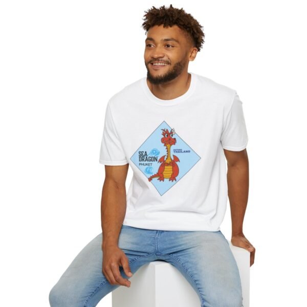 The Sea Dragon at Phuket | Unisex Softstyle Black Print on Light T-Shirt - Image 24