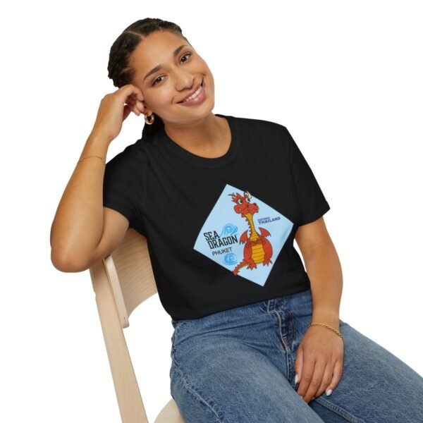 The Sea Dragon at Phuket | Unisex Softstyle Black Print on Light T-Shirt - Image 34