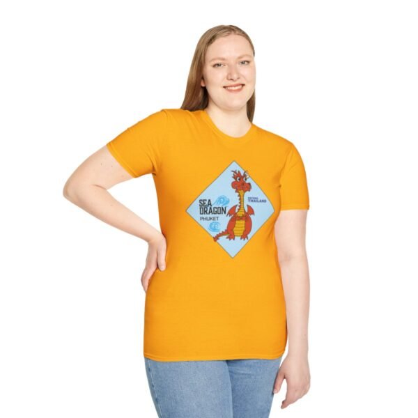 The Sea Dragon at Phuket | Unisex Softstyle Black Print on Light T-Shirt - Image 53