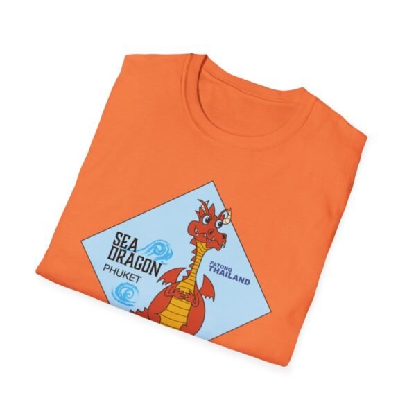 The Sea Dragon at Phuket | Unisex Softstyle Black Print on Light T-Shirt - Image 4