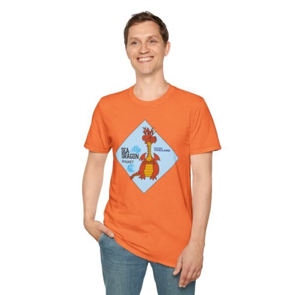 The Sea Dragon at Phuket | Unisex Softstyle Black Print on Light T-Shirt - Image 7