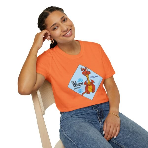 The Sea Dragon at Phuket | Unisex Softstyle Black Print on Light T-Shirt - Image 10