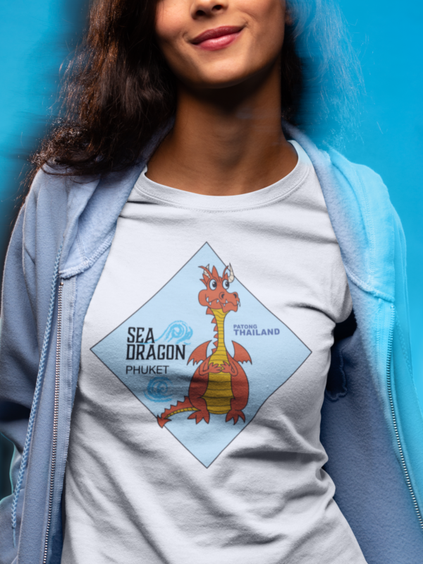 The Sea Dragon at Phuket | Unisex Softstyle Black Print on Light T-Shirt